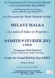 ACIP Vincennes Rosh Hodesh 5773 Adar