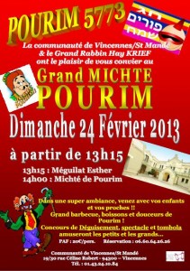 pourim 5773 ACIP Vincennes Grand Michte 2013 02 24