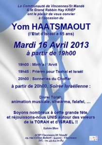 yom Haatsmaout 2013 ACIP Vincennes 20130416